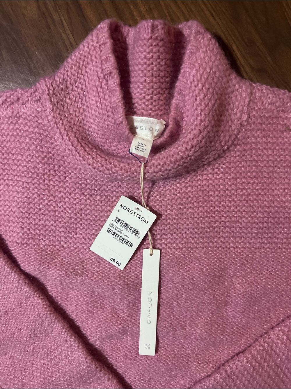 Nordstrom Caslon Pink Turtleneck Sweater